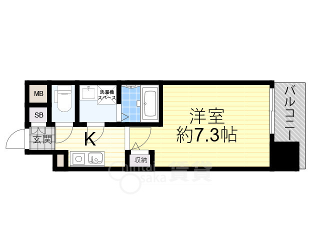 大阪市福島区海老江のマンションの間取り