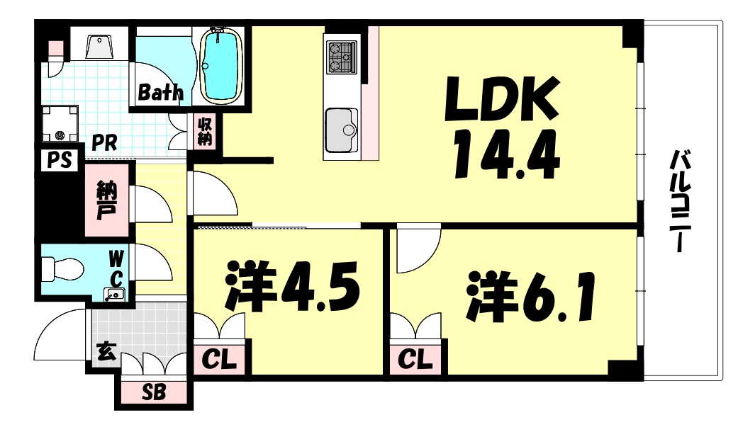 神戸市中央区相生町のマンションの間取り