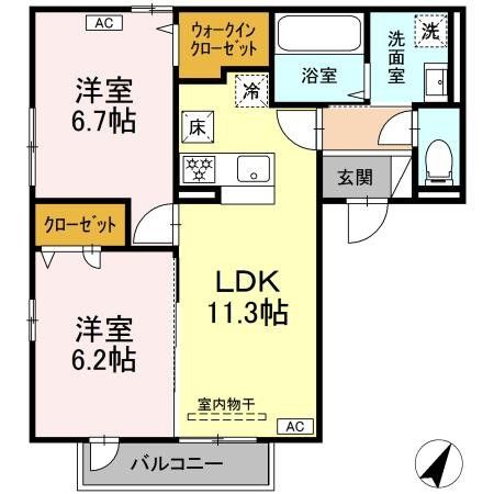 逗子市久木のアパートの間取り