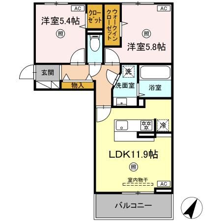 カーサフェリーチェ（清水新地）の間取り