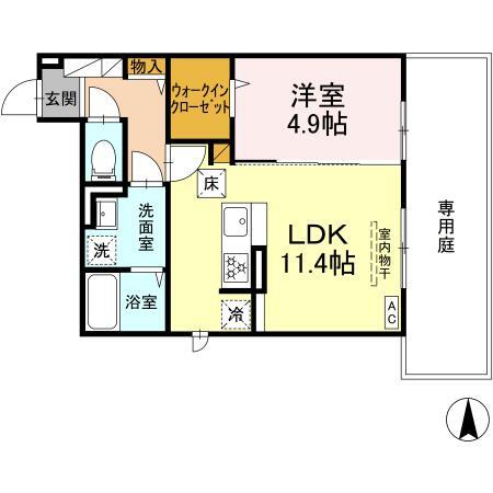 東温市南方のアパートの間取り