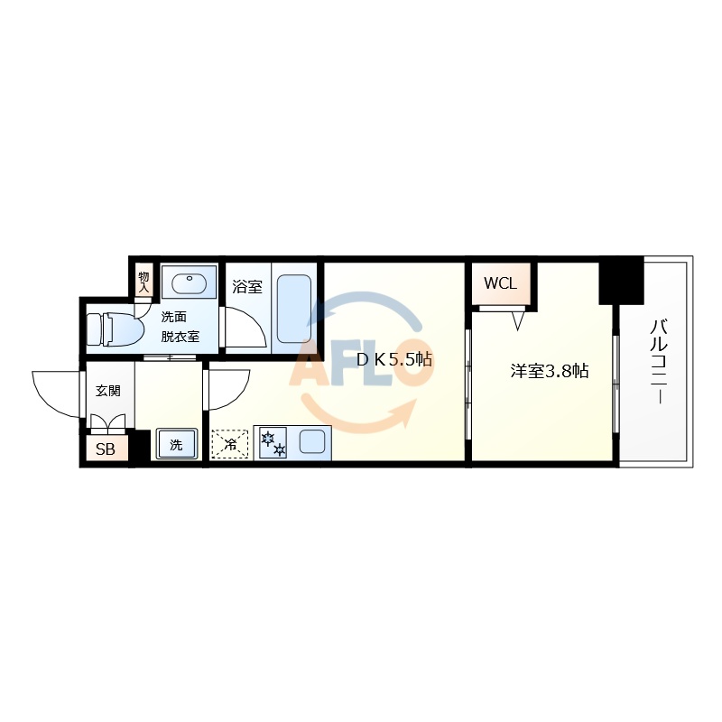 大阪市阿倍野区昭和町のマンションの間取り