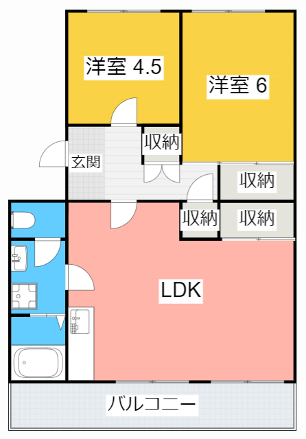 知立市長田のマンションの間取り