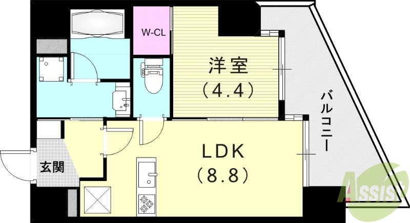 リノスタイル神戸下山手の間取り