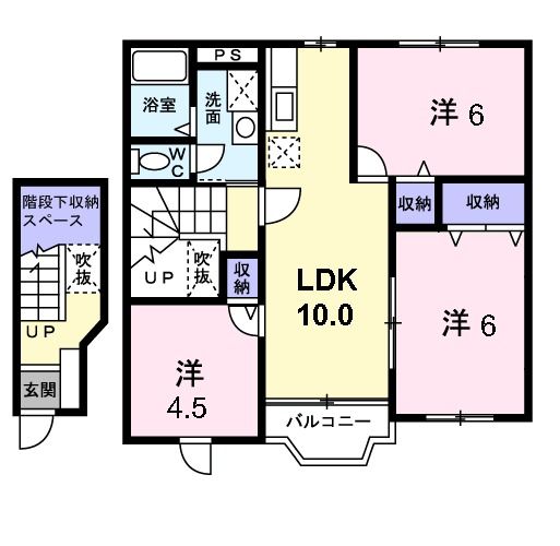 橿原市五条野町のアパートの間取り