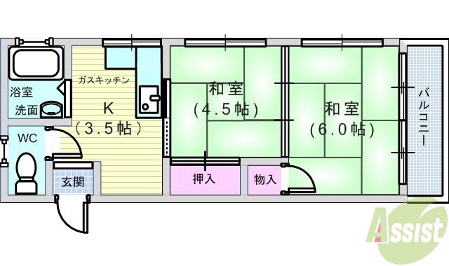 若竹マンションの間取り