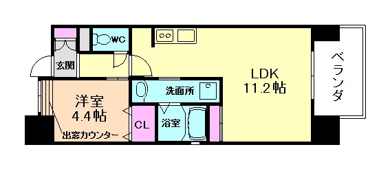 大阪市福島区海老江のマンションの間取り