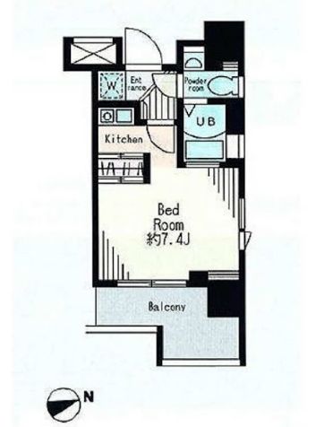 新宿区市谷薬王寺町のマンションの間取り