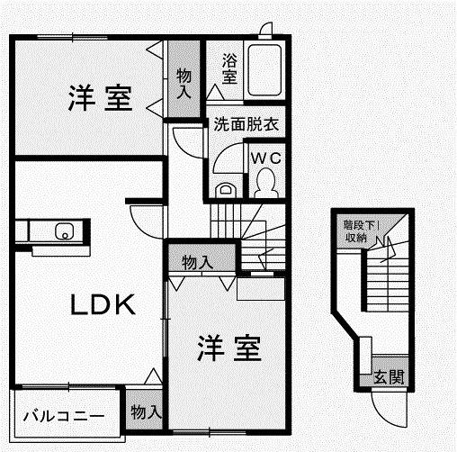 邑楽郡邑楽町大字中野のアパートの間取り