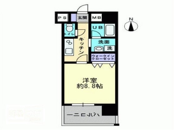 岡山市北区高柳西町のマンションの間取り