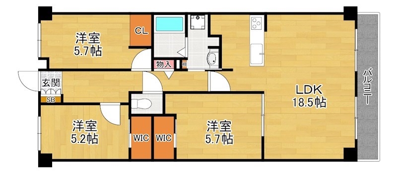 PHOENIX COURT 交野I　北棟の間取り