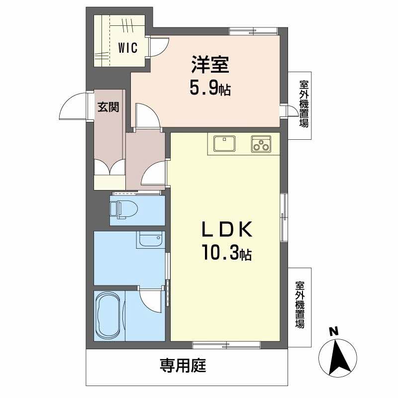 高知市知寄町のアパートの間取り