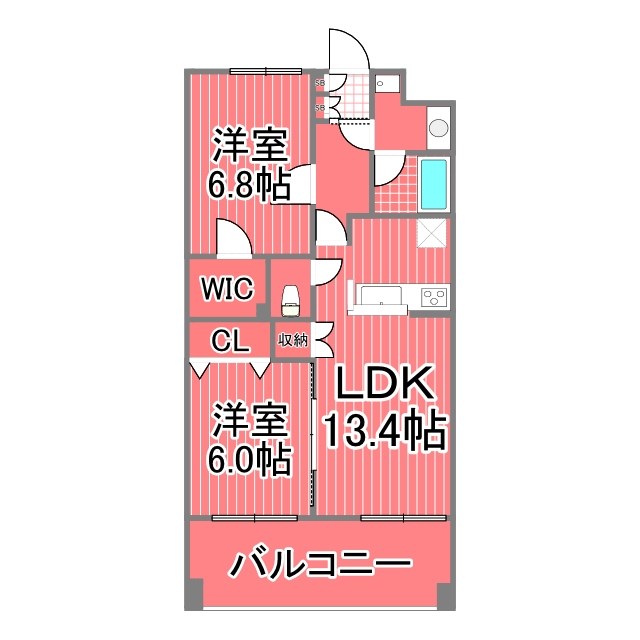 サンハイム鶴見Aの間取り