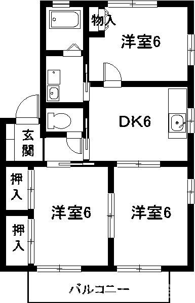 豊橋市牟呂外神町のアパートの間取り