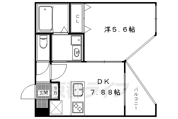 【ブランネージュ銀閣寺道の間取り】