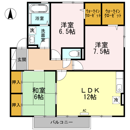 米子市新開のアパートの間取り