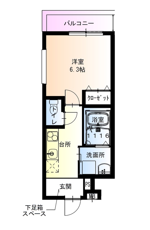 【大阪市住吉区我孫子東のアパートの間取り】