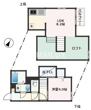 熊本市西区花園のアパートの間取り