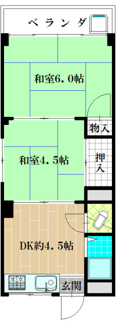 狭間マンションの間取り