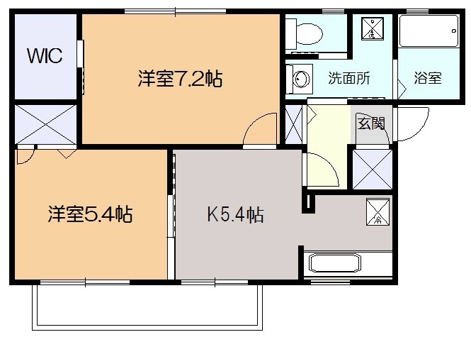 小田原市小台のアパートの間取り