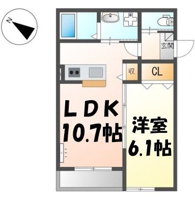 Fｌａｔ　H３の間取り