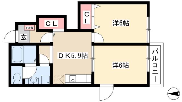 メゾンプリモディーネIIの間取り