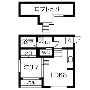 【名古屋市天白区中平のアパートの間取り】