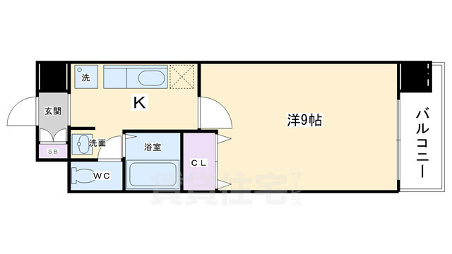 京都市中京区船屋町のマンションの間取り