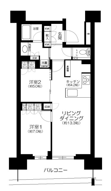 中央区晴海のマンションの間取り