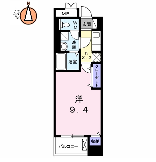 徳島市国府町府中のマンションの間取り