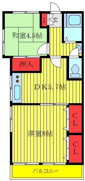 稲付ハイツの間取り