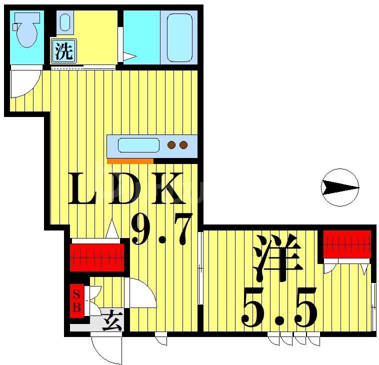 足立区千住中居町のアパートの間取り