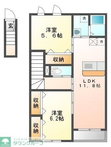 入間市大字野田のアパートの間取り