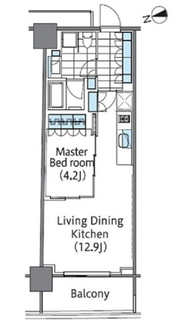 新宿区新宿のマンションの間取り