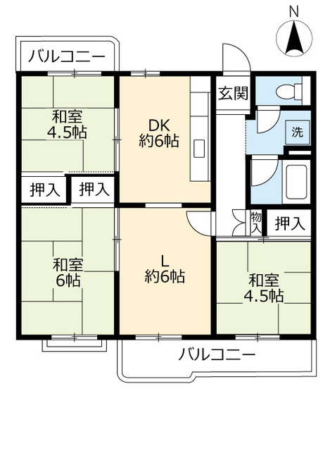 ＵＲ大山田の間取り