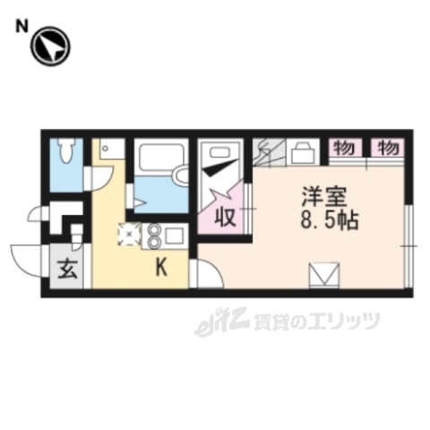 【愛知郡愛荘町中宿のアパートの間取り】