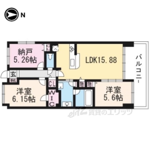 【京都市中京区弁慶石町のマンションの間取り】