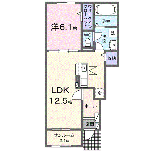 高岡市戸出町のアパートの間取り