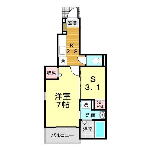 【下関市安岡町のアパートの間取り】