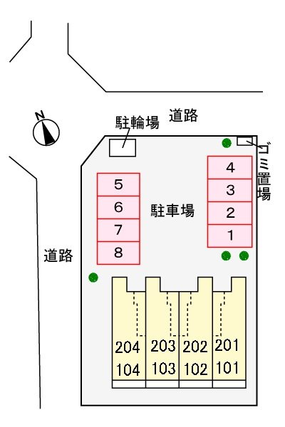 【鹿児島市坂之上のアパートの駐車場】