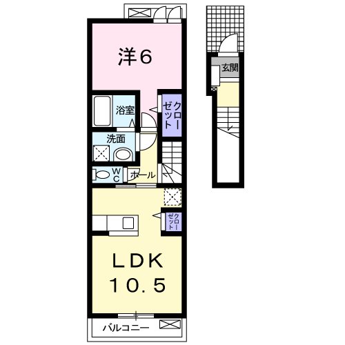 鹿児島市坂之上のアパートの間取り