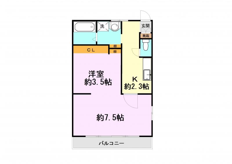 ＪＲ豊肥本線 南熊本駅 徒歩16分 2階建 築51年の間取り写真