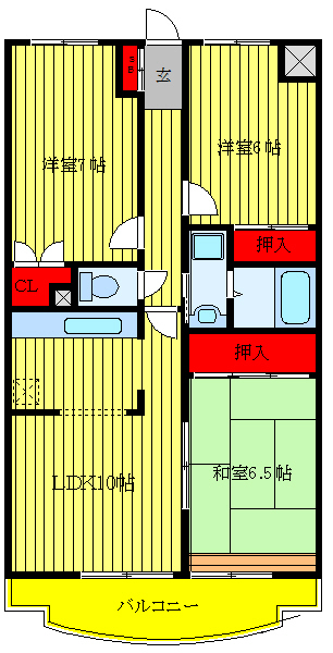 ＪＲ京浜東北線 蕨駅 徒歩13分 5階建 築32年の間取り写真