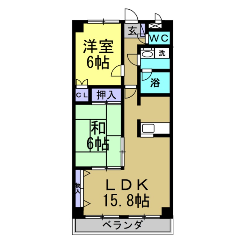 名鉄常滑線 尾張横須賀駅 徒歩9分 6階建 築27年の間取り写真