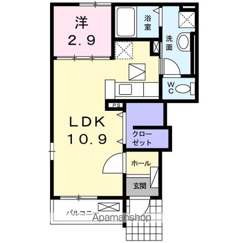 ＪＲ身延線 南甲府駅 徒歩19分 2階建 築15年の間取り写真