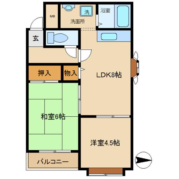 スペリティ岡山５番館の間取り