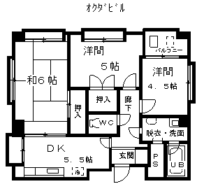 名古屋市中区大須のマンションの間取り