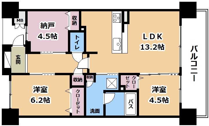 大津市栄町のマンションの間取り