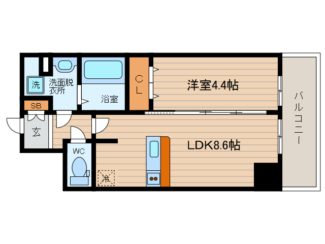 プレサンス難波クチュールの間取り