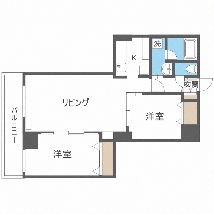 札幌市中央区南九条西のマンションの間取り